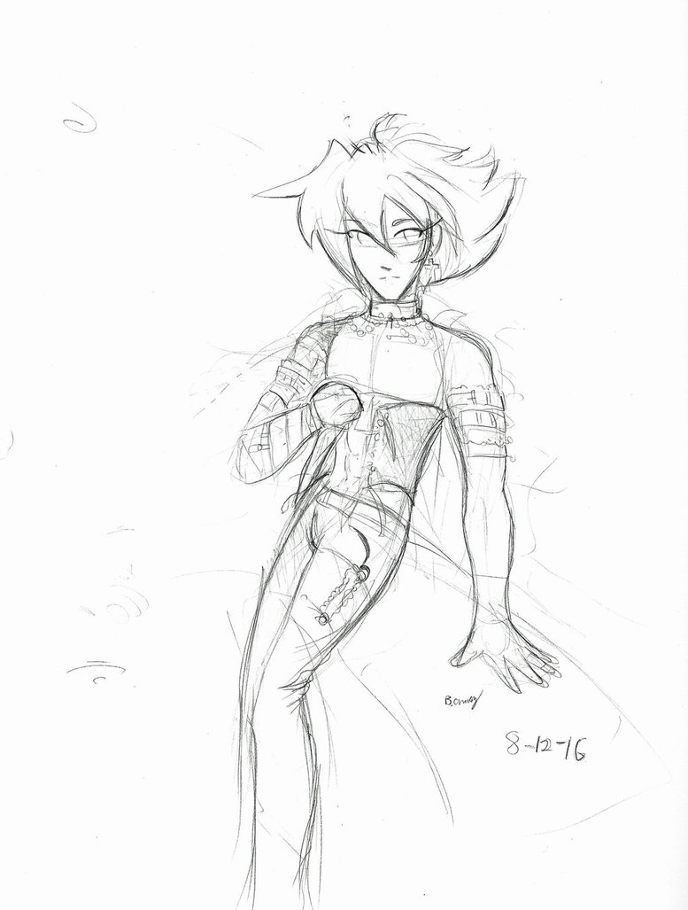 777x1027 Leather And Lace Sketch By Rosestarzeo