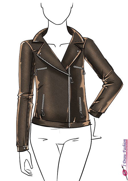 450x637 Draw A Leather Jacket I Draw Fashion
