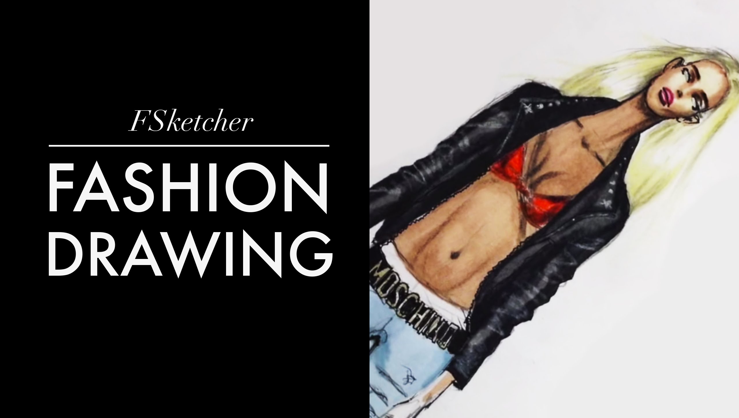 2560x1448 Leather Motorbike Jacket Fashion Drawing