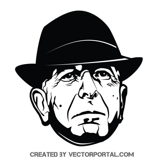 660x660 Musician Leonard Cohen Vector Portrait
