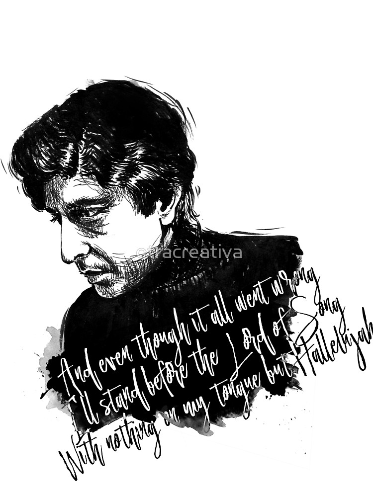 750x1000 Leonard Cohen Contrast Tank By Otracreativa Redbubble