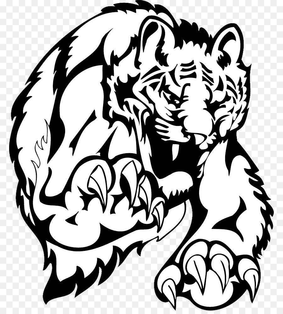 900x1000 Tiger Leopard Black And White Cartoon