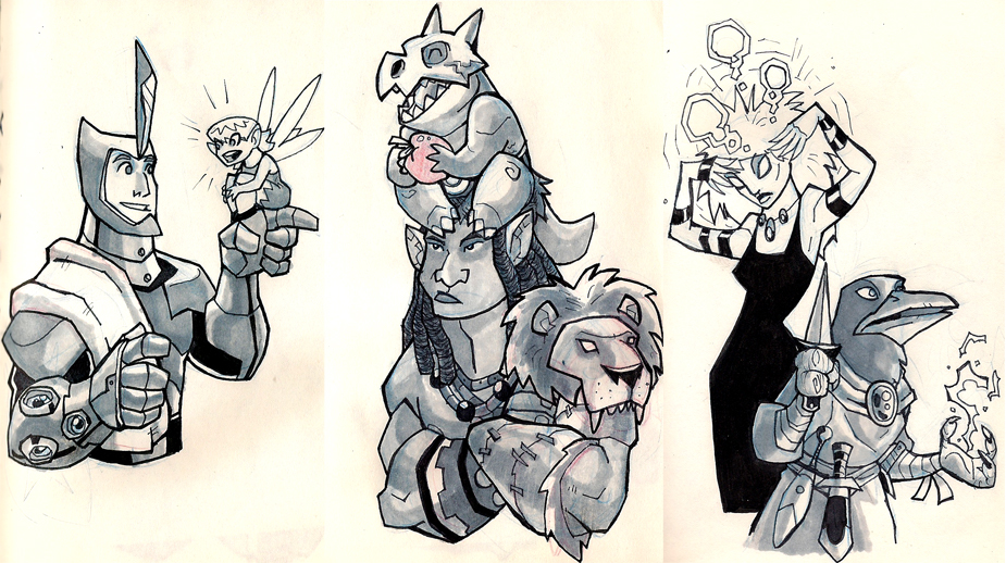 925x518 Moleskine Drawing 7th Level Character Lineup By Chief Orc