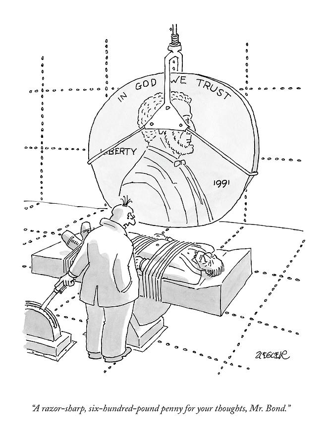 656x900 An Evil Criminal Holds A Lever That Is Lowering By Jack Ziegler