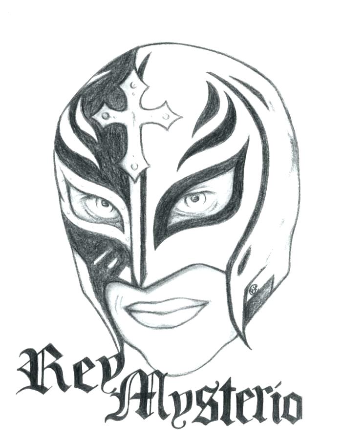 700x905 Mask Drawing At Free For Personal Use Wwe Rey Mysterio Mask