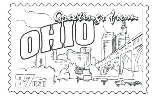 497x332 Ohio State Tree Coloring Page