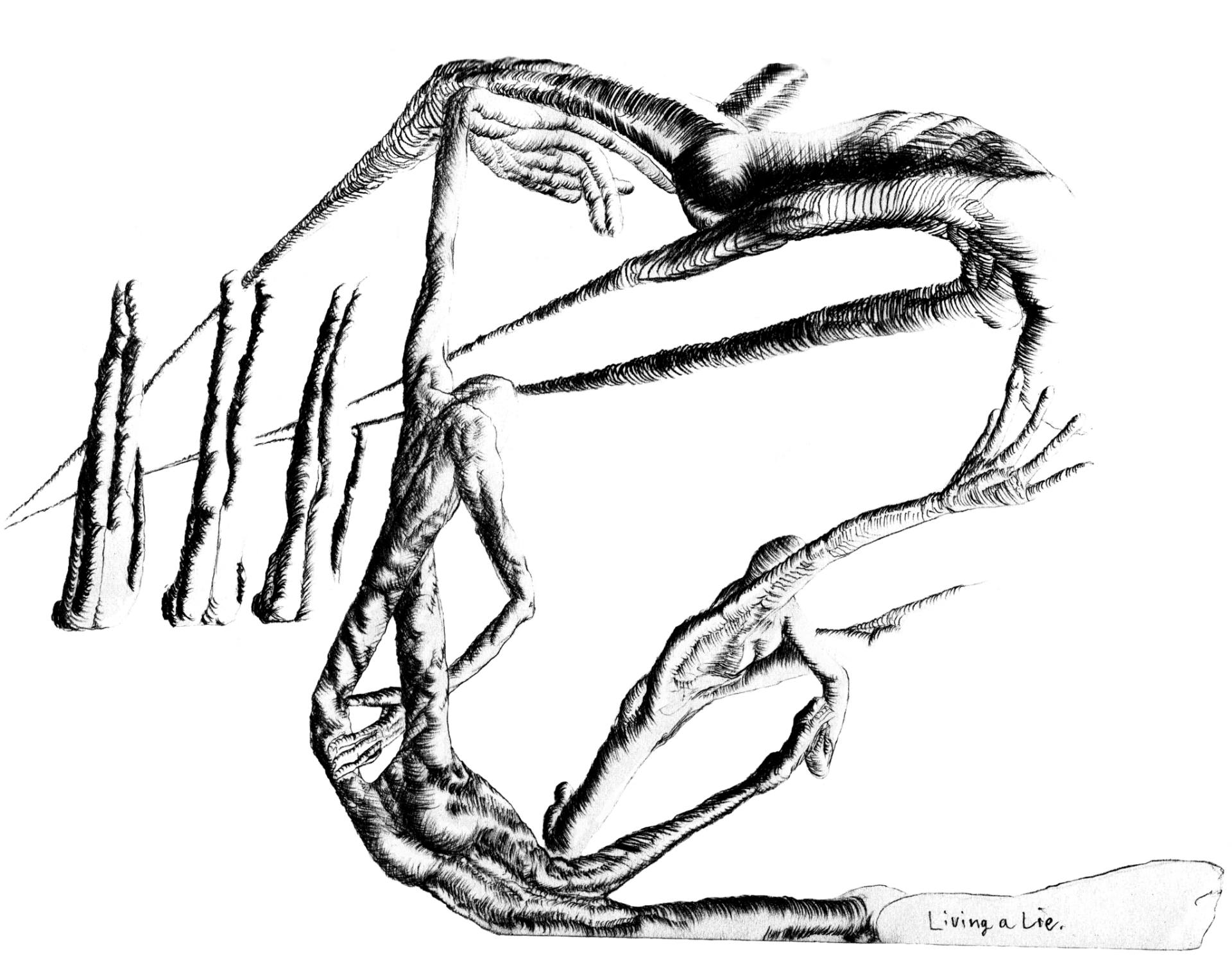 1920x1495 Saatchi Art Living A Lie Drawing By Adam Schutt