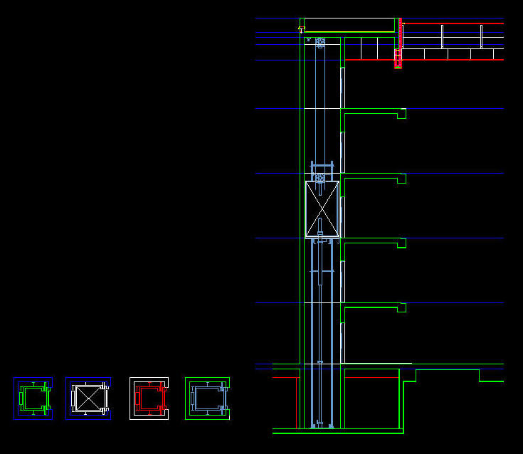 735x638 Cad Drawing Lift Elevator Car Plans Amp Section