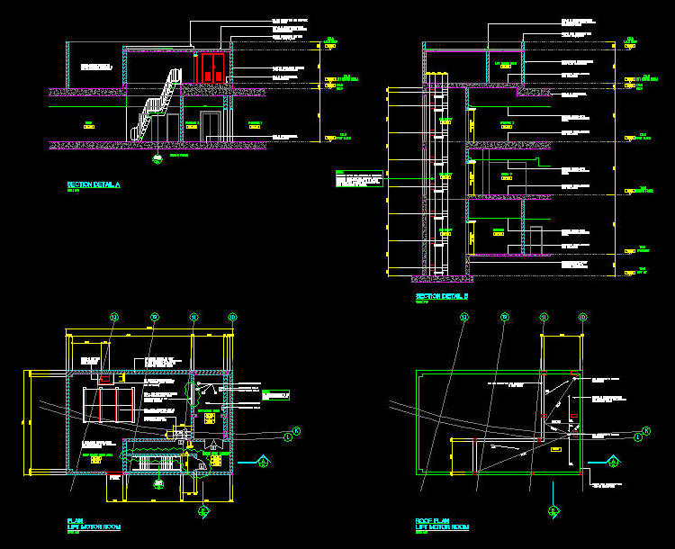 750x610 Cad Drawing Lift Elevator Motor Room