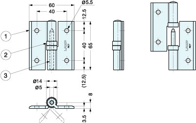 400x251 Hg Cv65nr Clean Room Lift Off Hinge