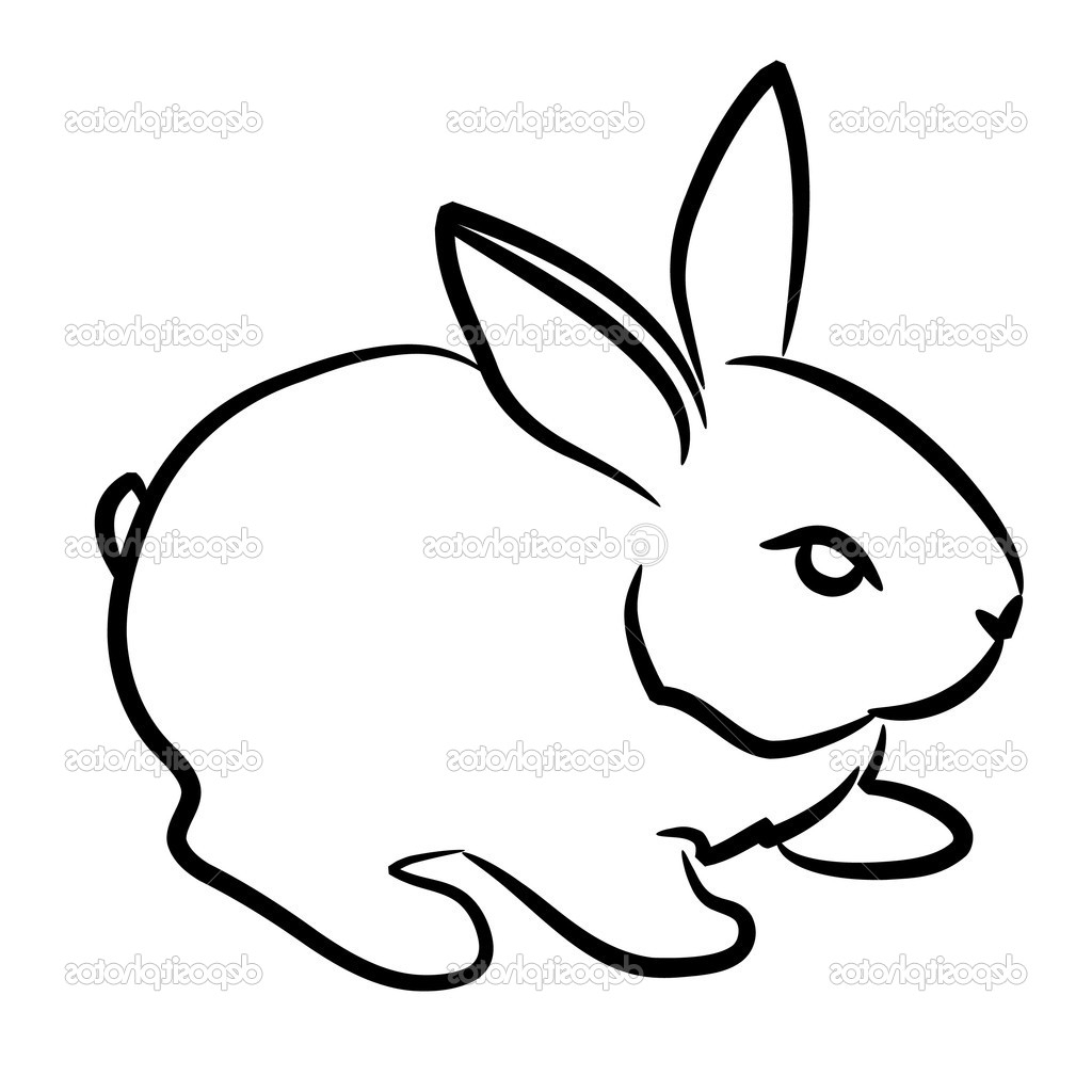 1024x1024 Pictures Simple Line Drawing Of A Bunny,
