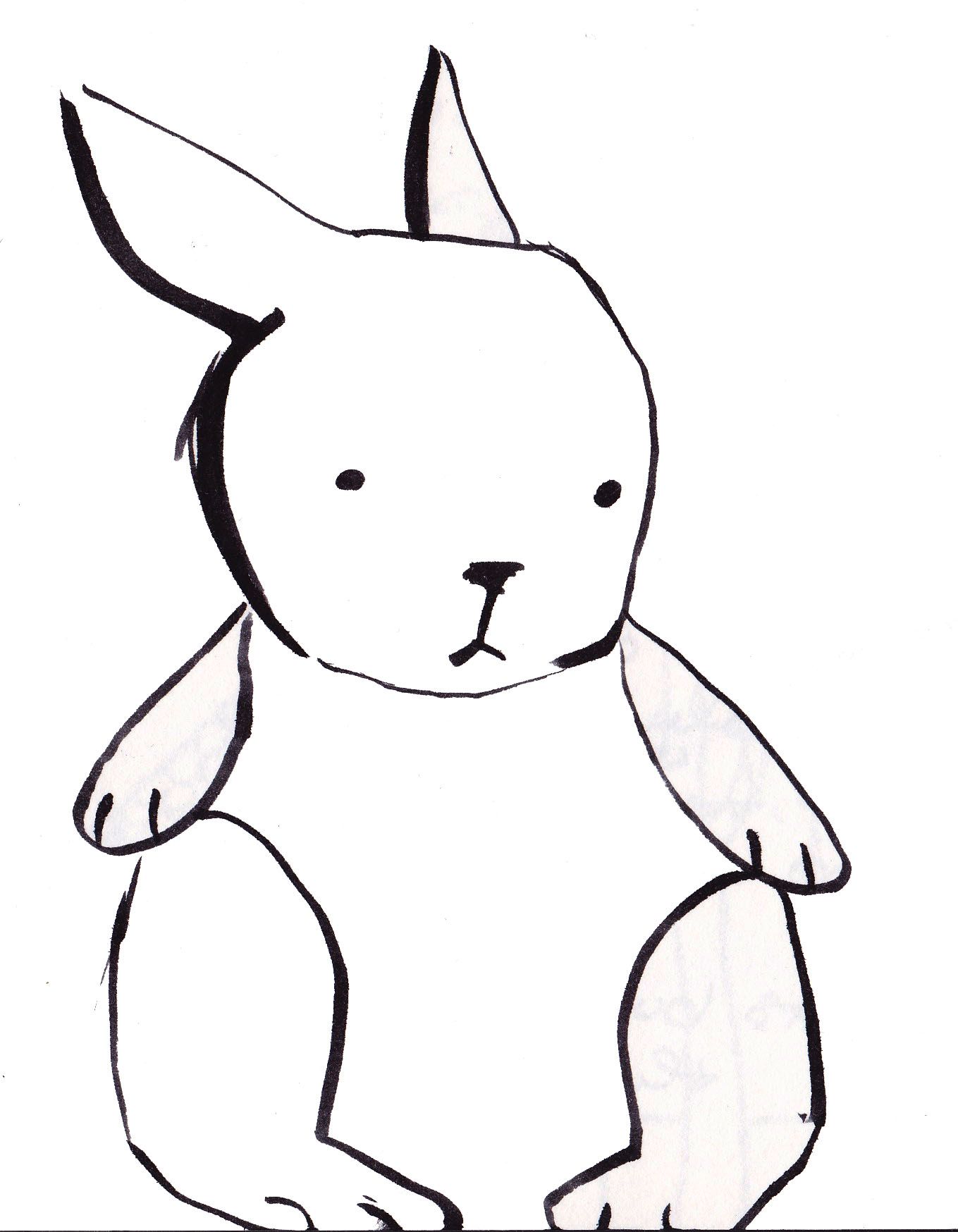 1359x1748 Simple Line Drawing Rabbit Mimi's Room Rabbit