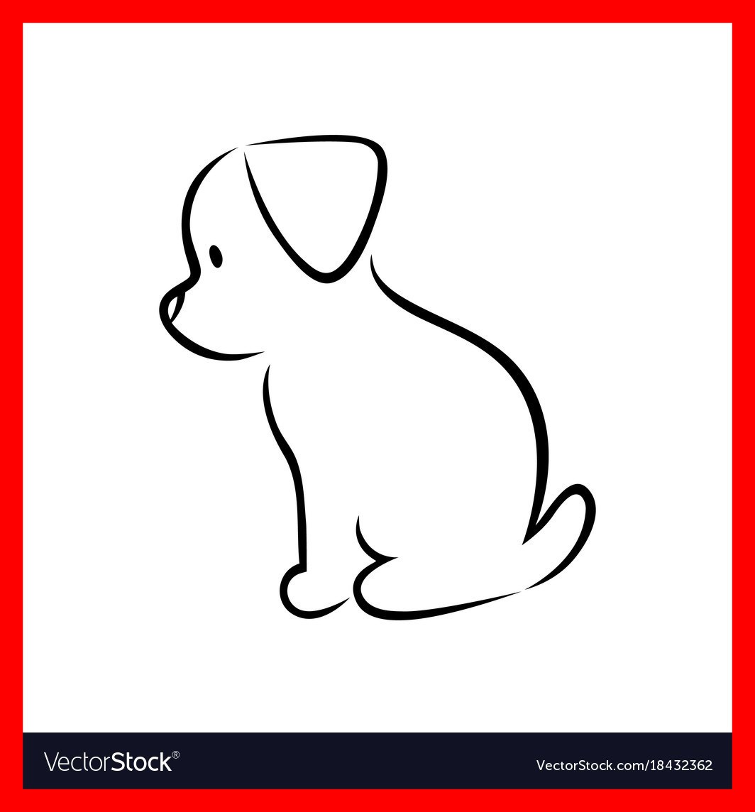 1064x1144 Appealing Cute Puppy Silhouette On White Royalty Vector Image Pic