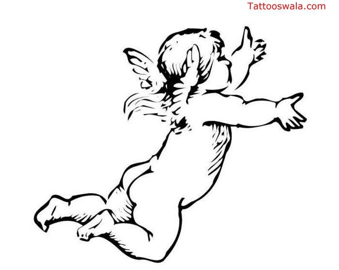 700x558 Baby Angel Outline Tattoo A Collection Of Popular And Best Tattoo