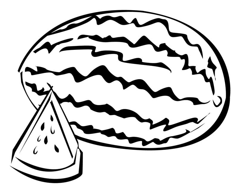 Line Drawing Of Watermelon