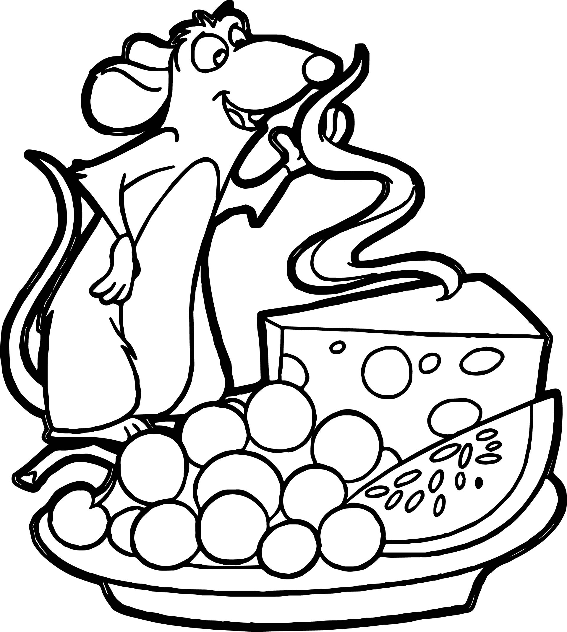1918x2139 Ratatouille Cheese Grape Watermelon Coloring Page