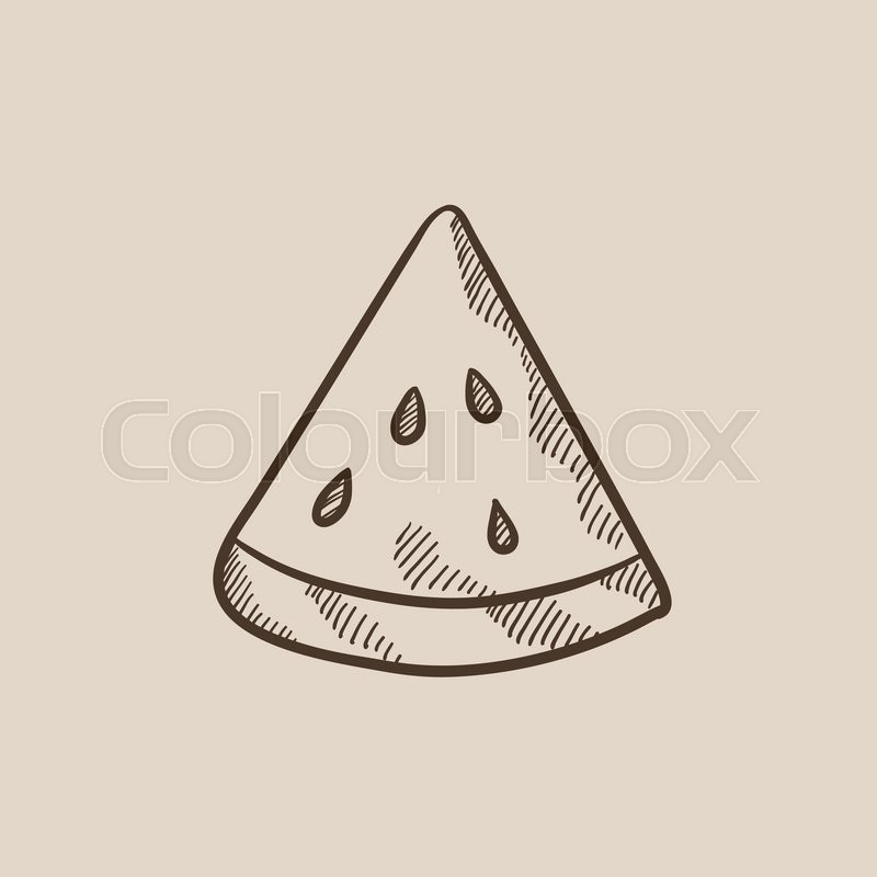 800x800 Watermelon Sketch Icon For Web, Mobile And Infographics. Hand