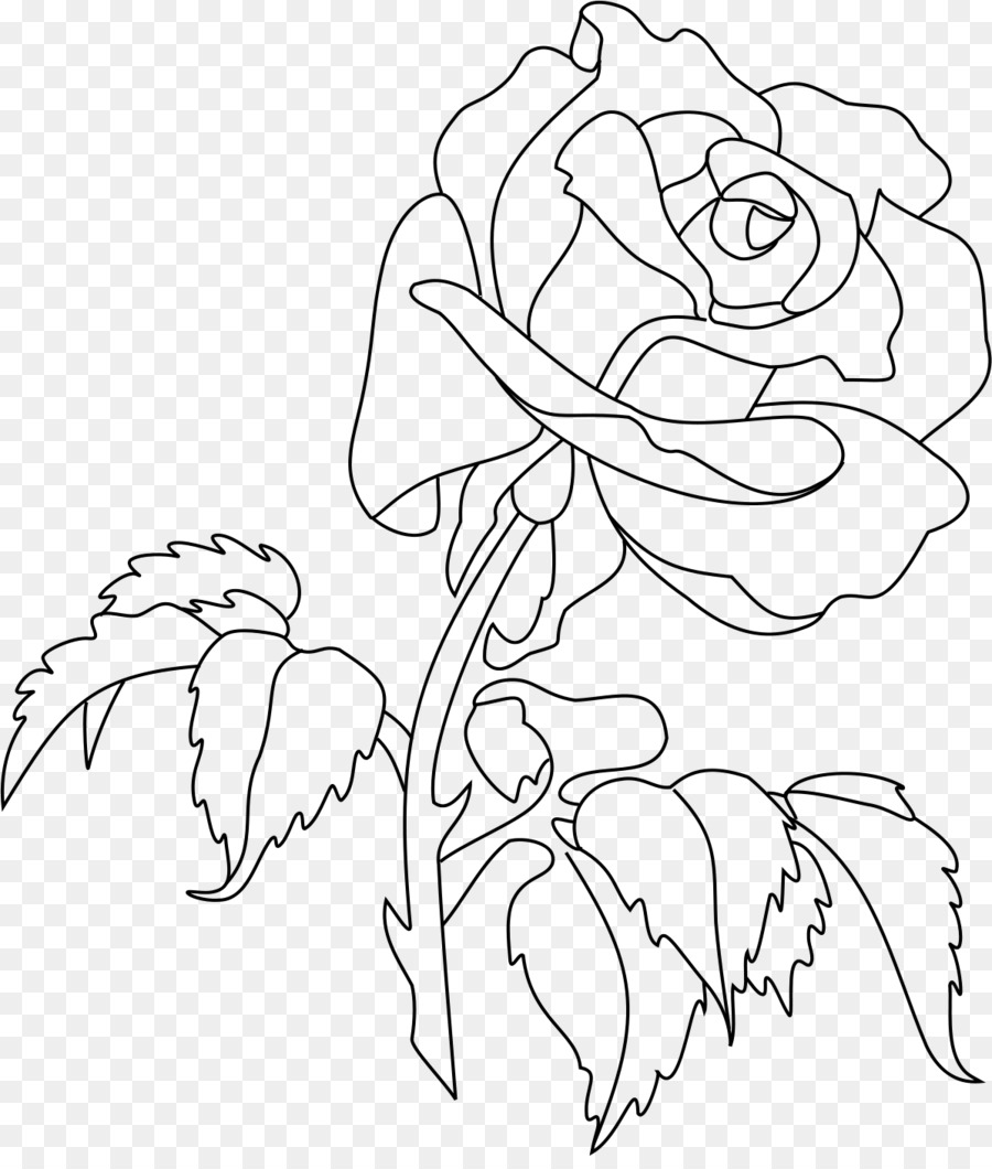 900x1060 Rose Line Art Drawing Clip Art