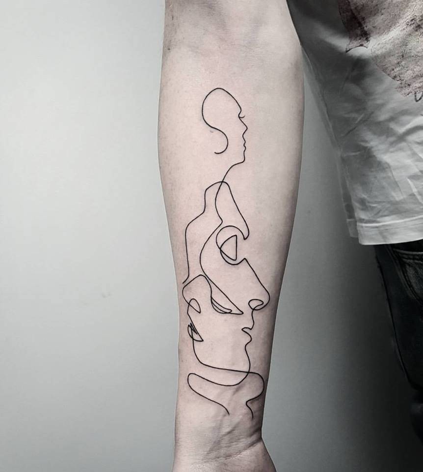 862x960 Continuous Line Art Tattoo Inspired By Quibe'S