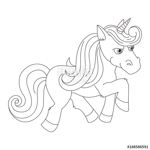 500x500 Unicorn, Hand Drawn Vector Linen Illustration For Logotype