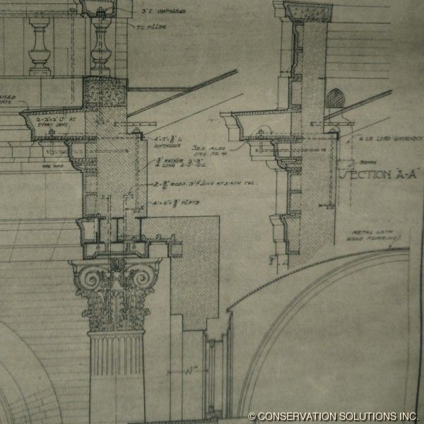 600x600 Detail Of Terra Cotta On Original Architect's Drawing On Drafting