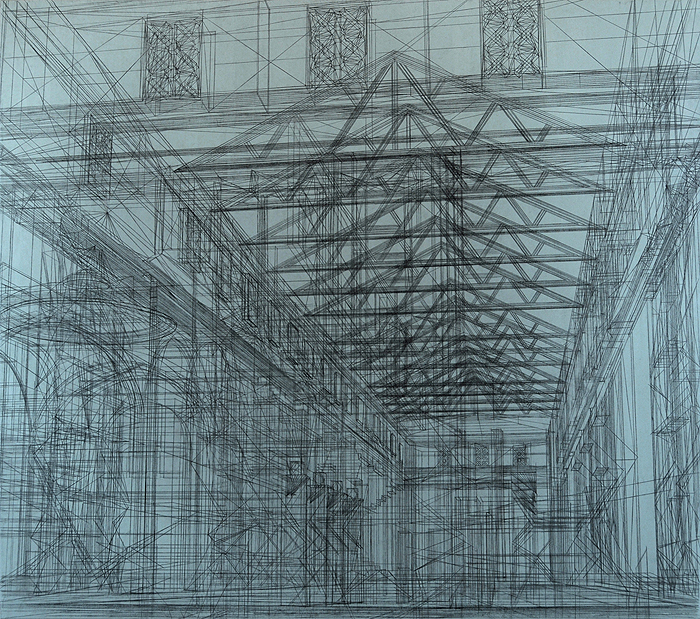 700x619 Goldsleger, Academy, 2012, Mixed Media On Linen, 62 X 70 Inches