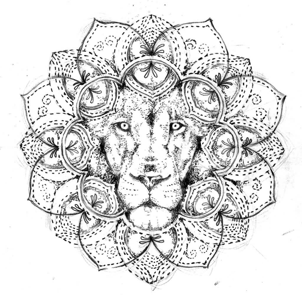 Lion Geometric Drawing