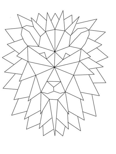 400x530 Geometric Lion Head By Littled3vilwolf