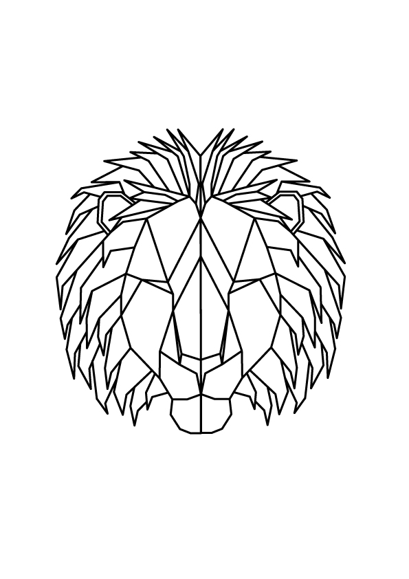 595x842 Geometric Lion Print Squareroot Design
