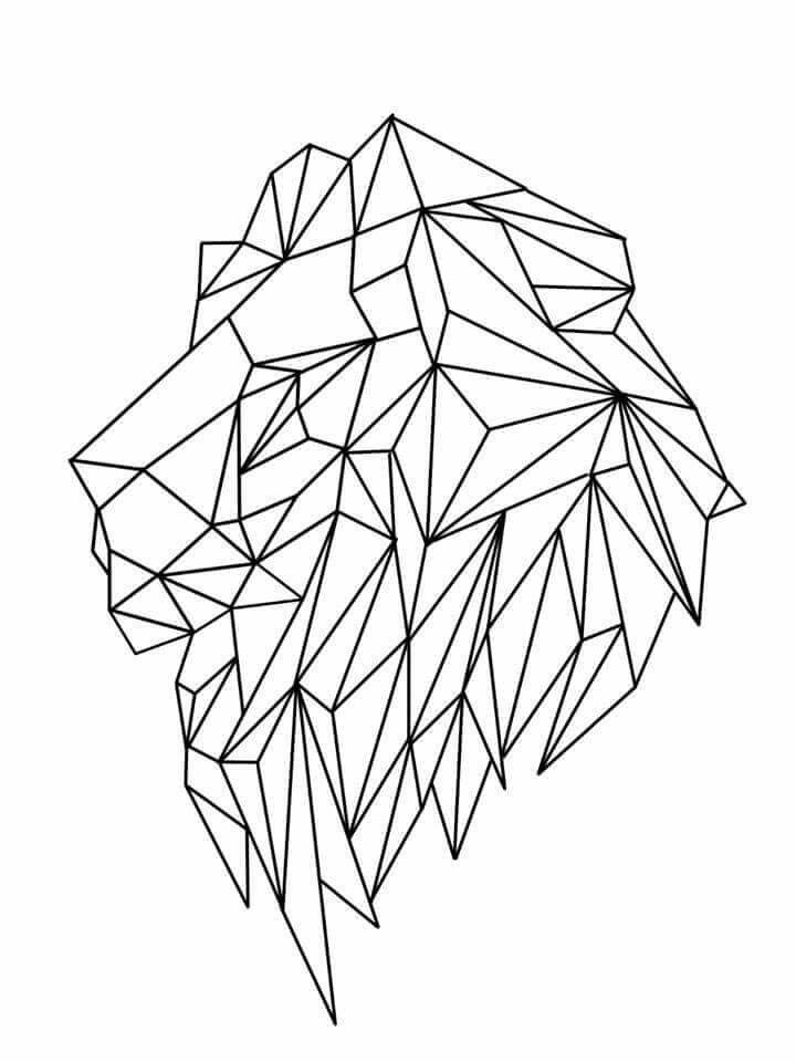 Lion Geometric Drawing at GetDrawings | Free download