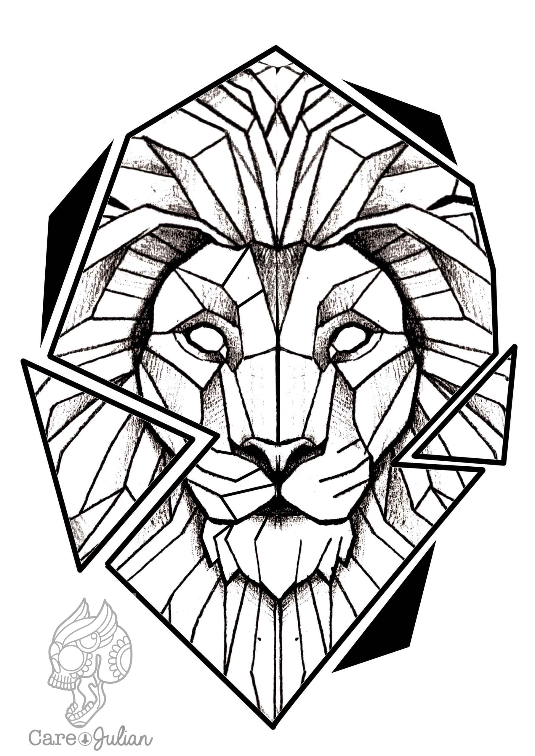 1806x2550 Lion Tattoo Design.
