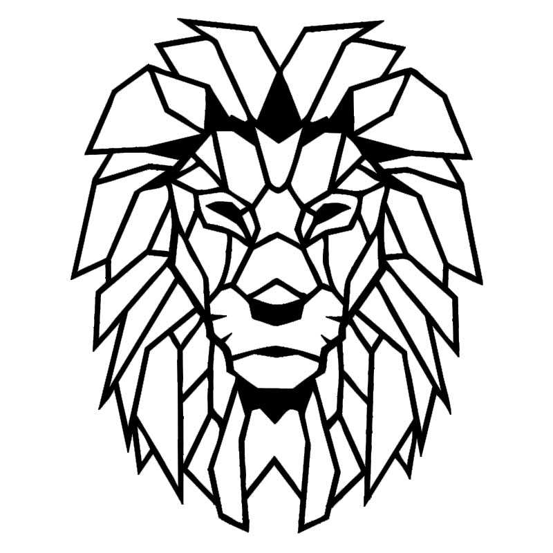 800x800 Fashion Geometric Lion Head Wall Decal Cool Animals Vinyl Home