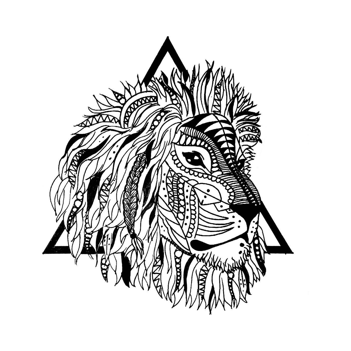 1400x1400 Geometric Lion