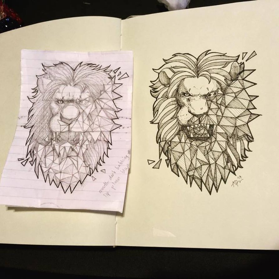 894x894 Geometric Lion By Arexx Luiz