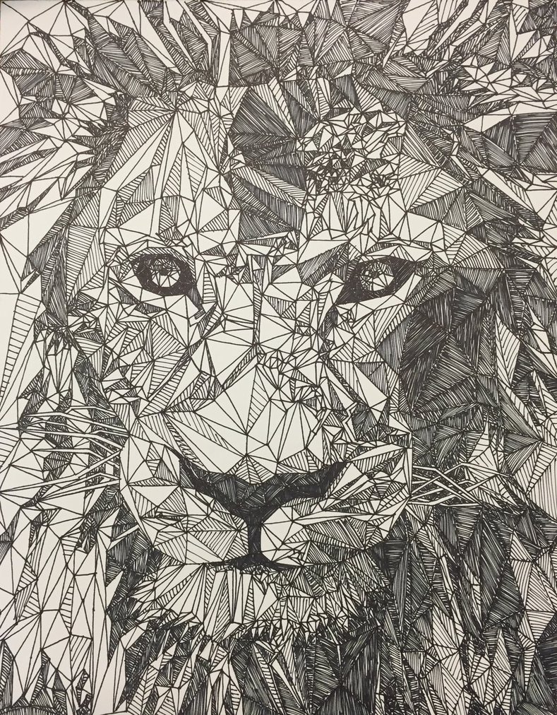 789x1012 Geometric Lion By Laurenchunn