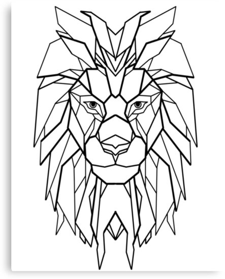 443x550 Geometric Lion Head Canvas Prints By Tgdigital Redbubble