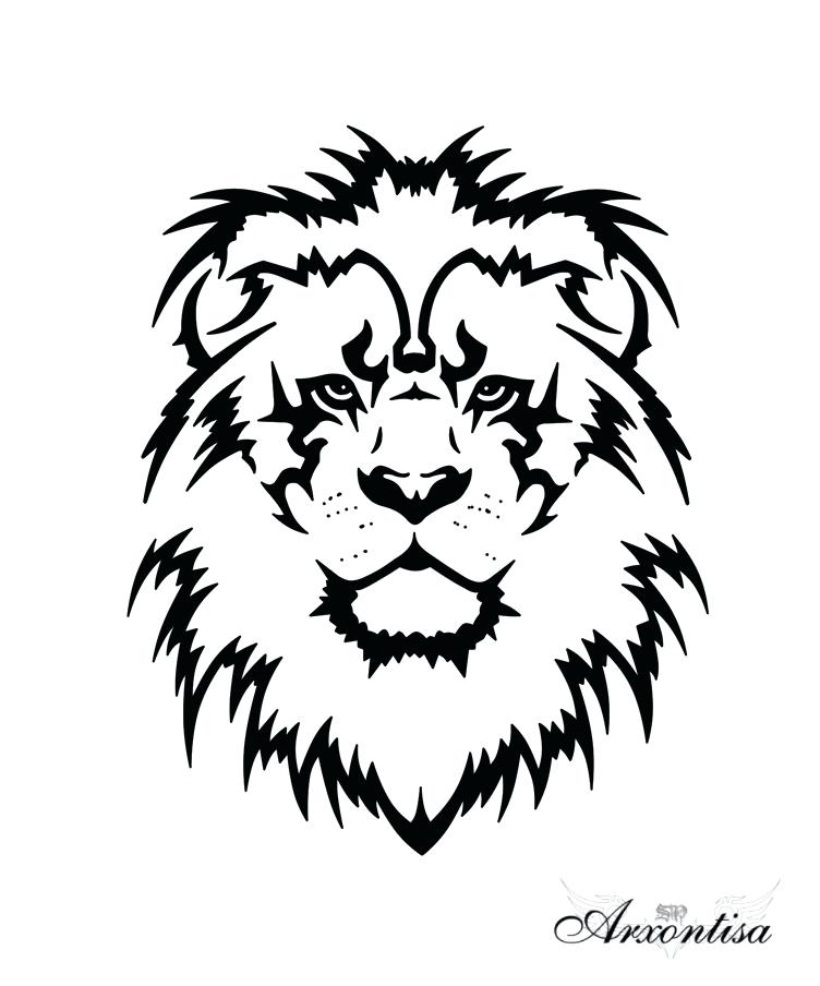 Lion Head Outline Drawing at GetDrawings | Free download