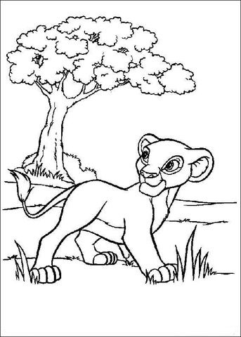 343x480 Lion And A Tree Coloring Page The Lion King Lions
