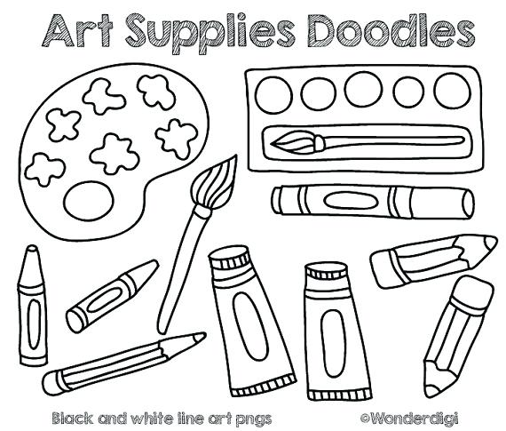570x485 Art Supplies Clipart