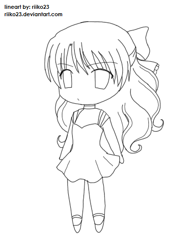 399x494 Anime Chibi Girl Lineart By Riikochan Artworks