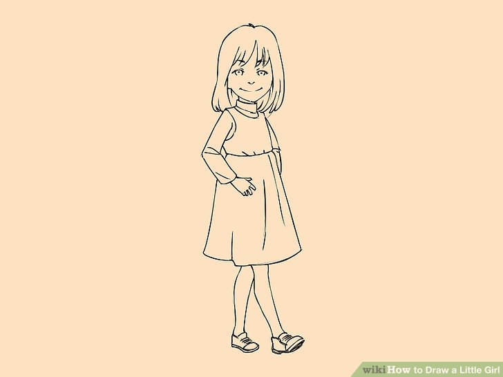 728x546 How To Draw A Little Girl (With Pictures)
