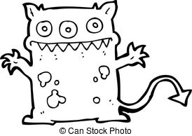 274x194 Cartoon Little Monster Vectors Illustration