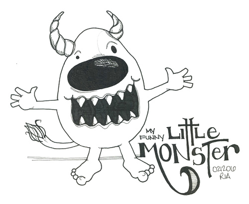 500x409 My Funny Little Monster Ysa And I Had Been Drawing In Bed