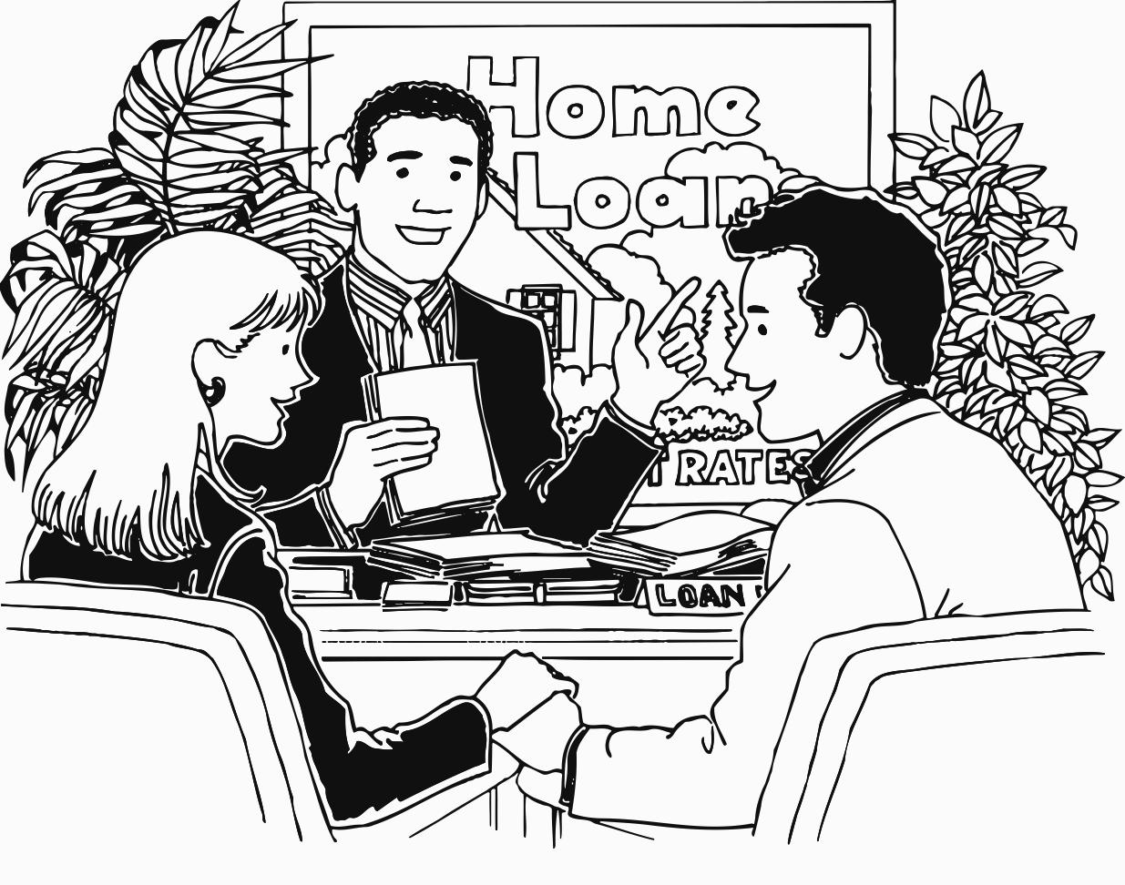 1235x972 Couple Home Loan Printable Image Illustration Sketch For Couple