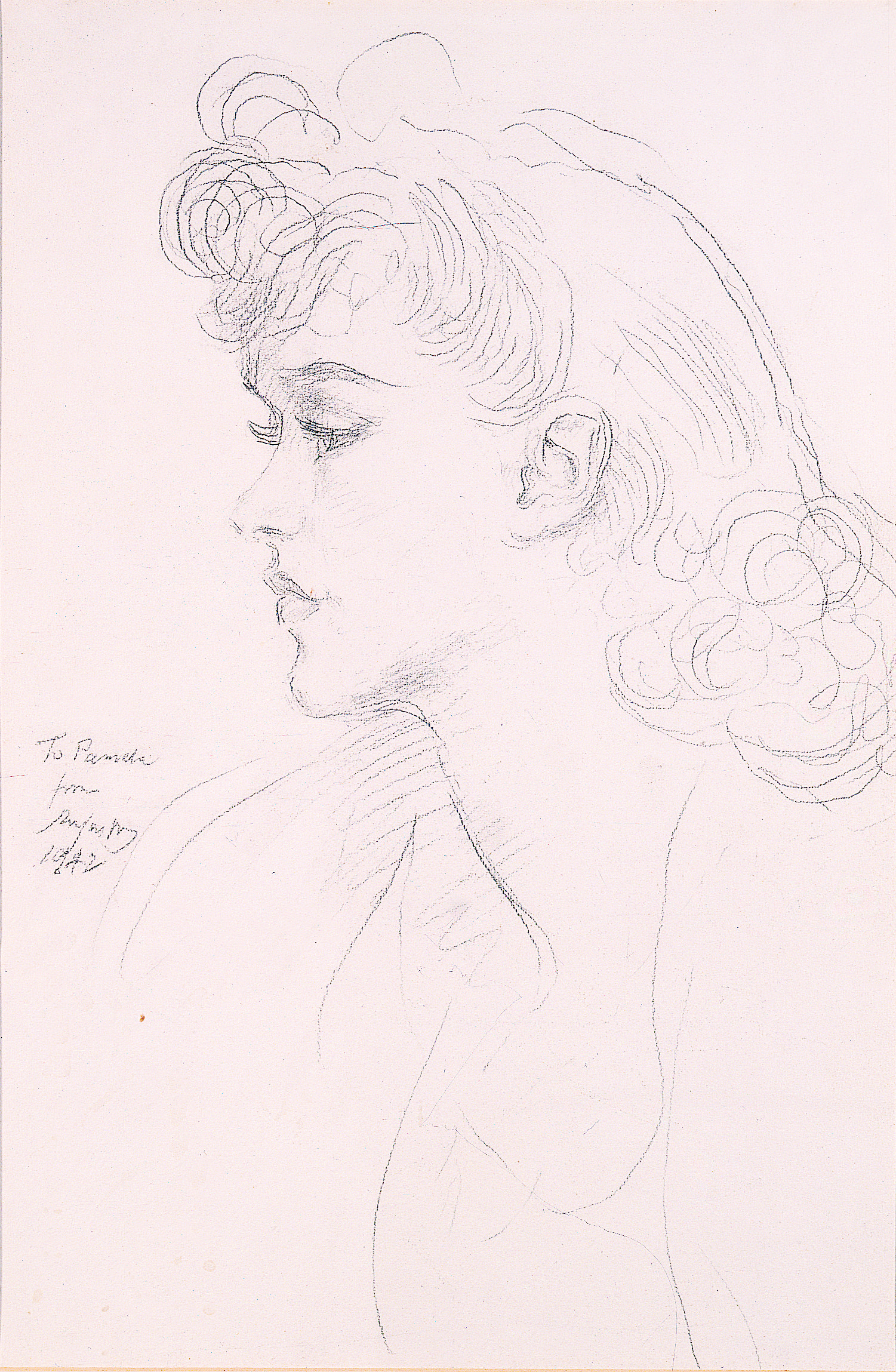 1501x2298 A Portrait Of Mrs Pamela Grove (1942), Augustus J Peral, Pencil
