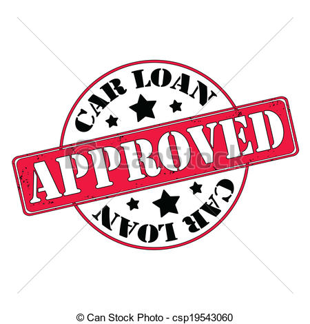 450x470 Car Loan Approved Stamp, Label, Vector Illustration Clip Art