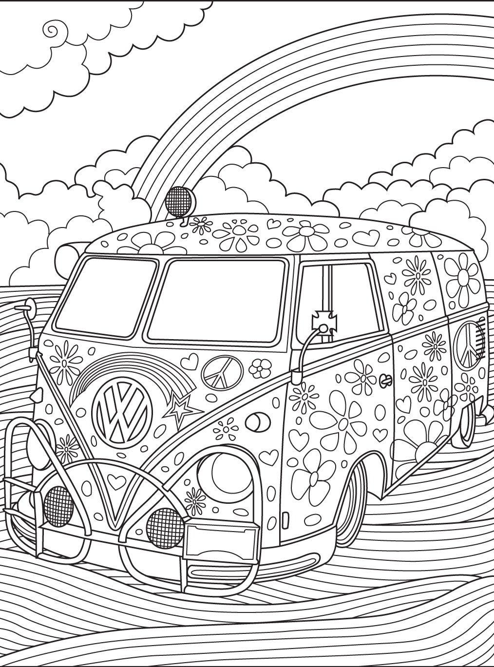 1014x1369 High Quality Image Locust Coloring Page With Volkswagen Beetle