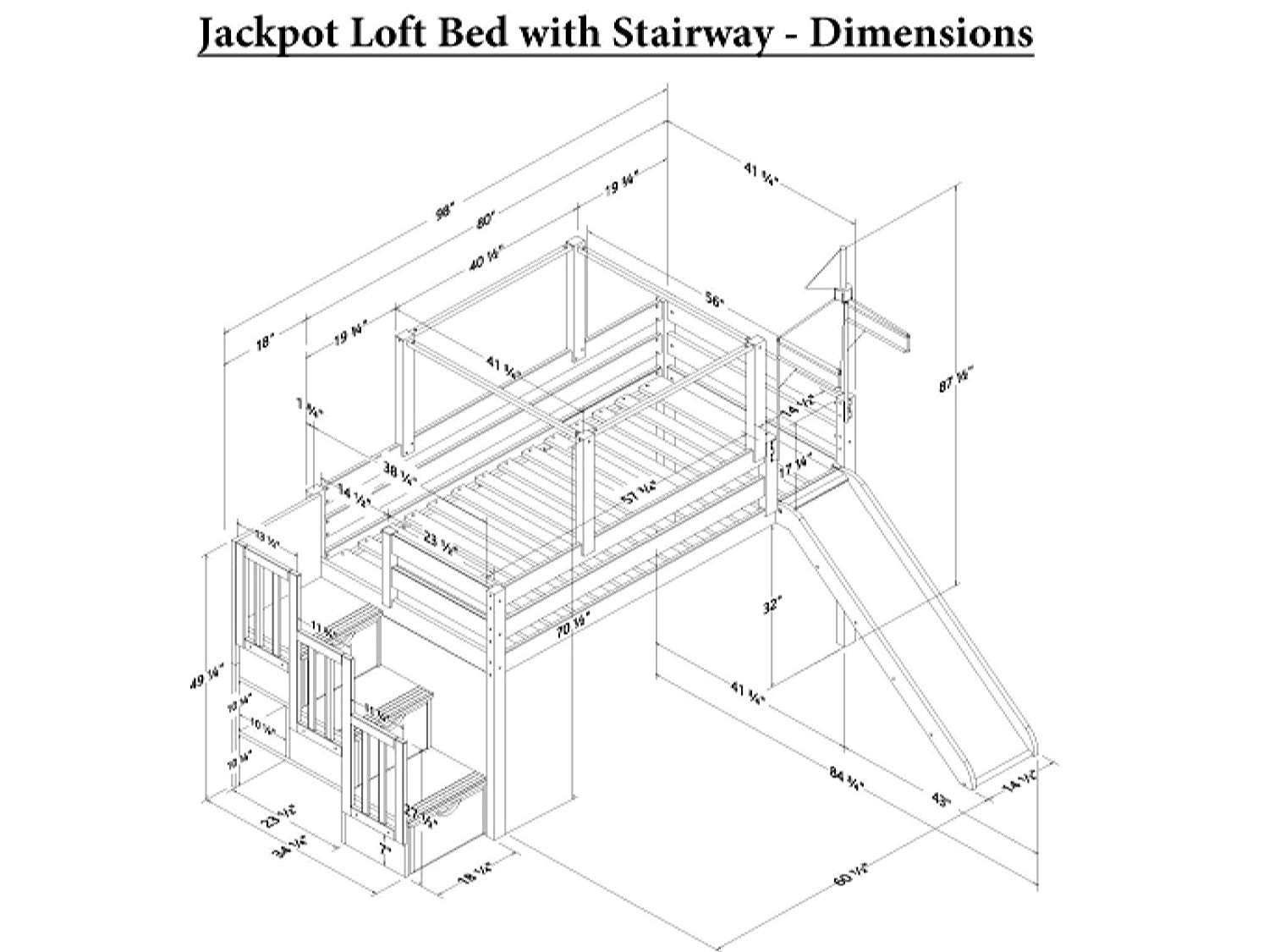 1500x1125 Jackpot! Jp St Bed Blue Gray Loft, Twin, Red Kitchen