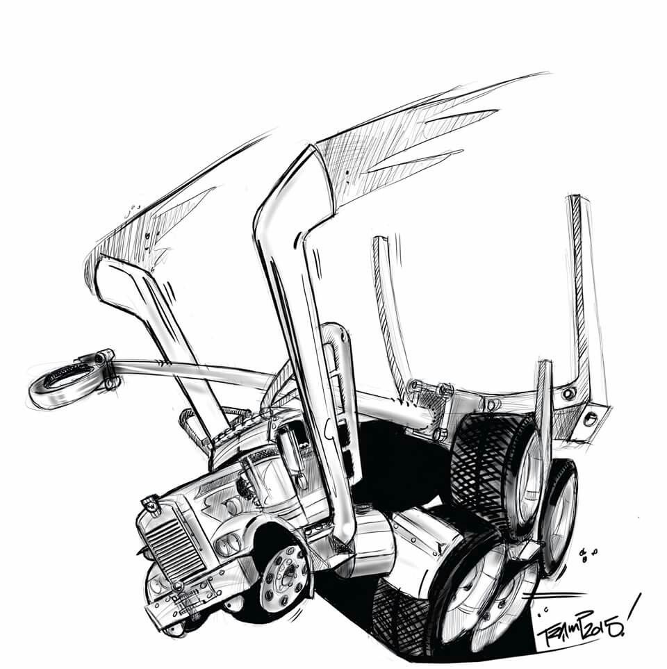 960x963 Kw Log Truck By Tramp Design Cartoons, Concepts, Renderings