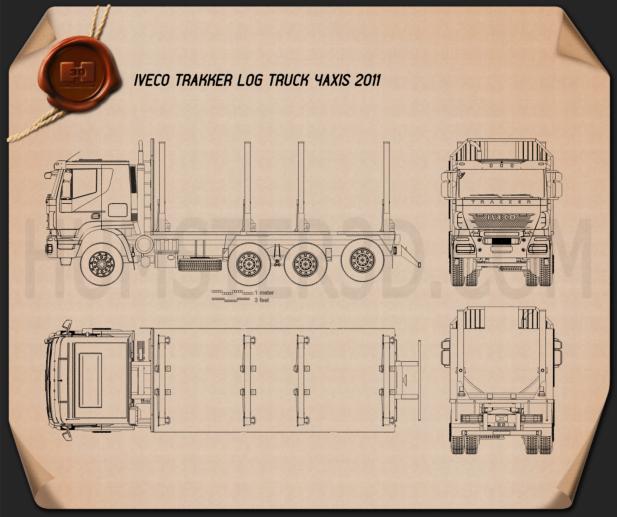 617x517 Iveco Trakker Log Truck 2012 Blueprint
